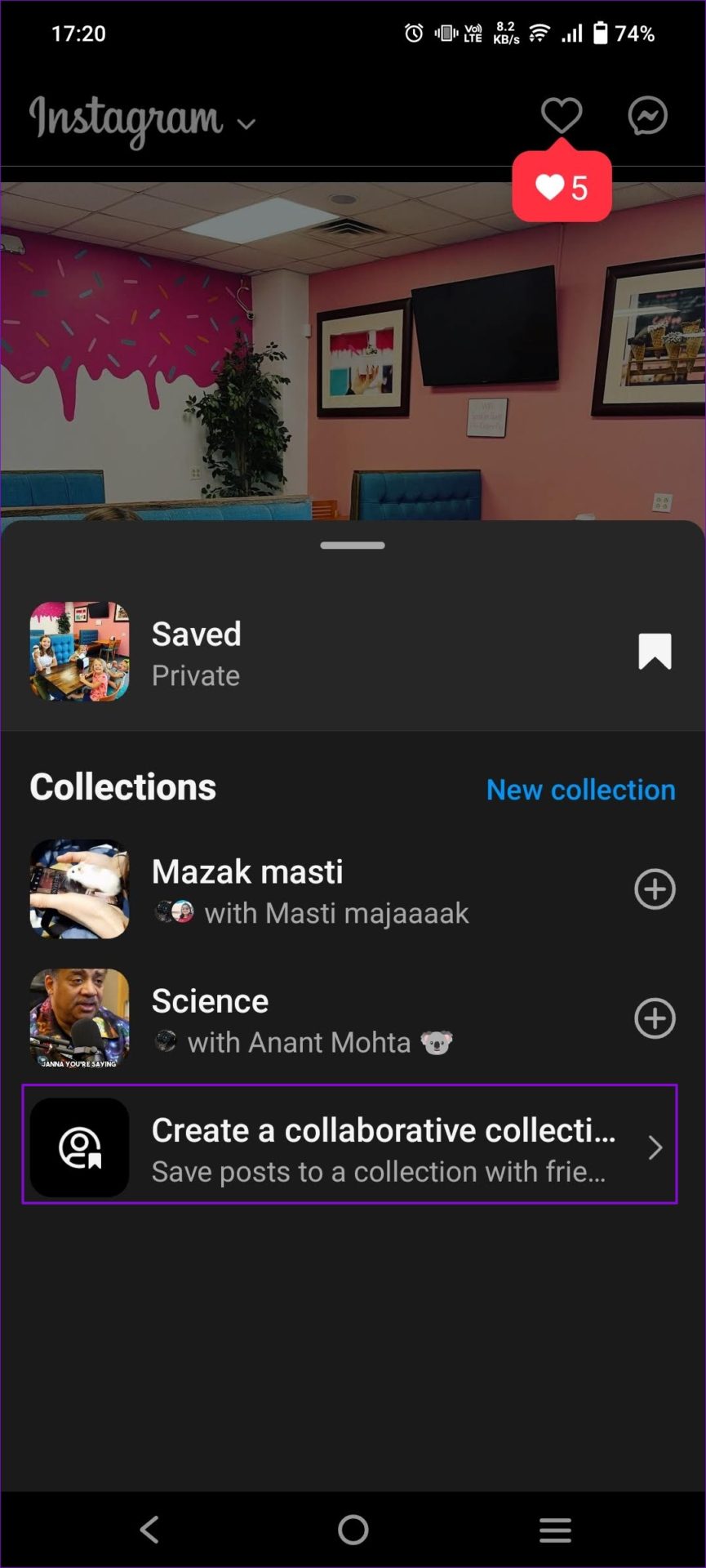 Create Collboarative Collection Instagram